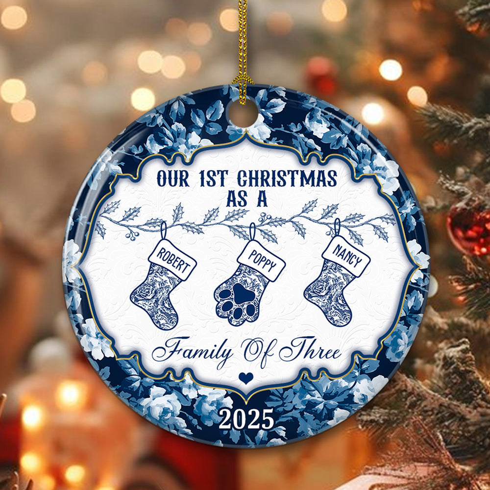 Family Christmas Stockings - Personalized Custom Ceramic Ornament