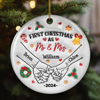 Our First Year - Personalized Custom 3D Inflated Effect Ceramic Ornament
