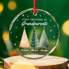 First Christmas As Grandparents - Personalized Custom Glass Ornament