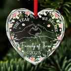 Family Love Grows Each Year - Personalized Custom Glass Ornament