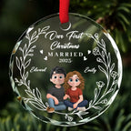Our First Year As One - Personalized Custom Glass Ornament