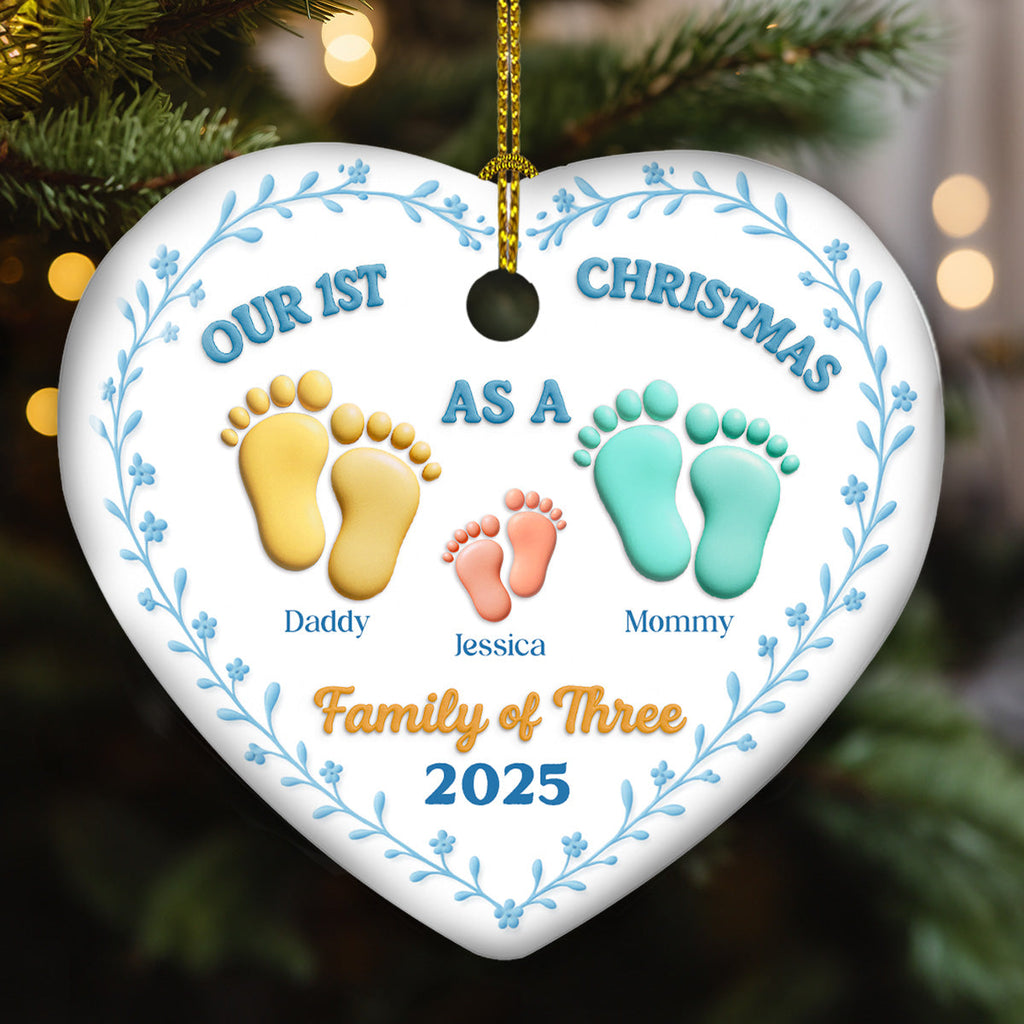 Family Of - Personalized Custom 3D Effect Ceramic Ornament
