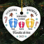 Nuestra Primera Navidad – Adorno de Cerámica Personalizado con Efecto 3D