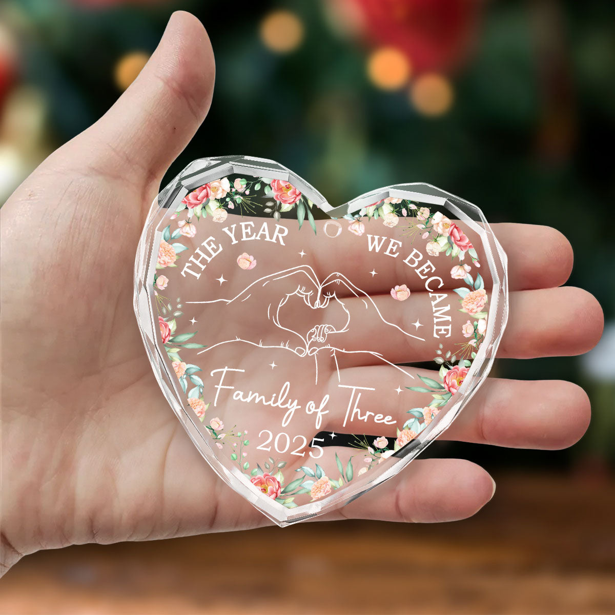 Family Love Grows Each Year - Personalized Custom Glass Ornament