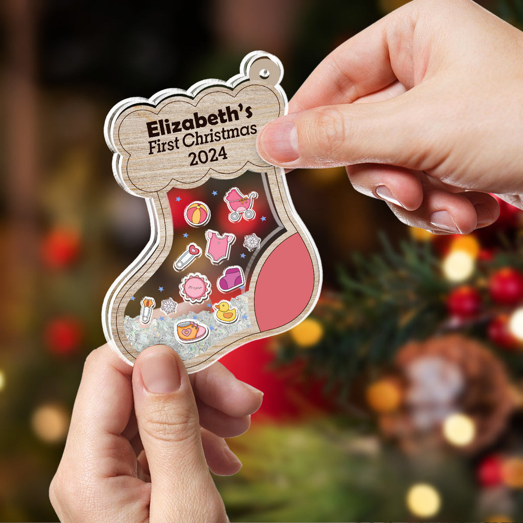 First Christmas - Personalized Custom Acrylic Shaker Ornament