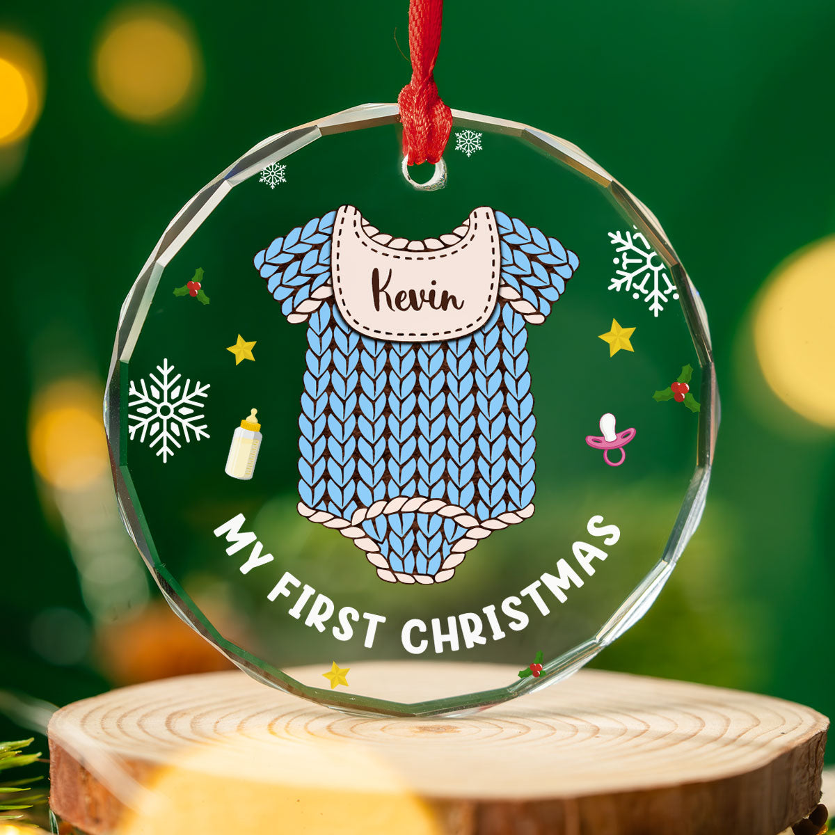 Welcome Our Baby - Personalized Custom Glass Ornament