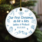 Something Blue - Personalized Custom Ceramic Ornament