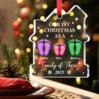 Our First Holiday Season As One - Personalized Custom House Shaped Glass Ornament