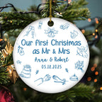 Something Blue - Personalized Custom Ceramic Ornament