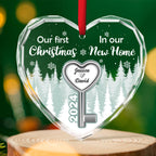 Our First Christmas In Our New Home - Personalized Custom Glass Ornament