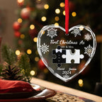 First Christmas As Married - Personalized Custom Glass Ornament