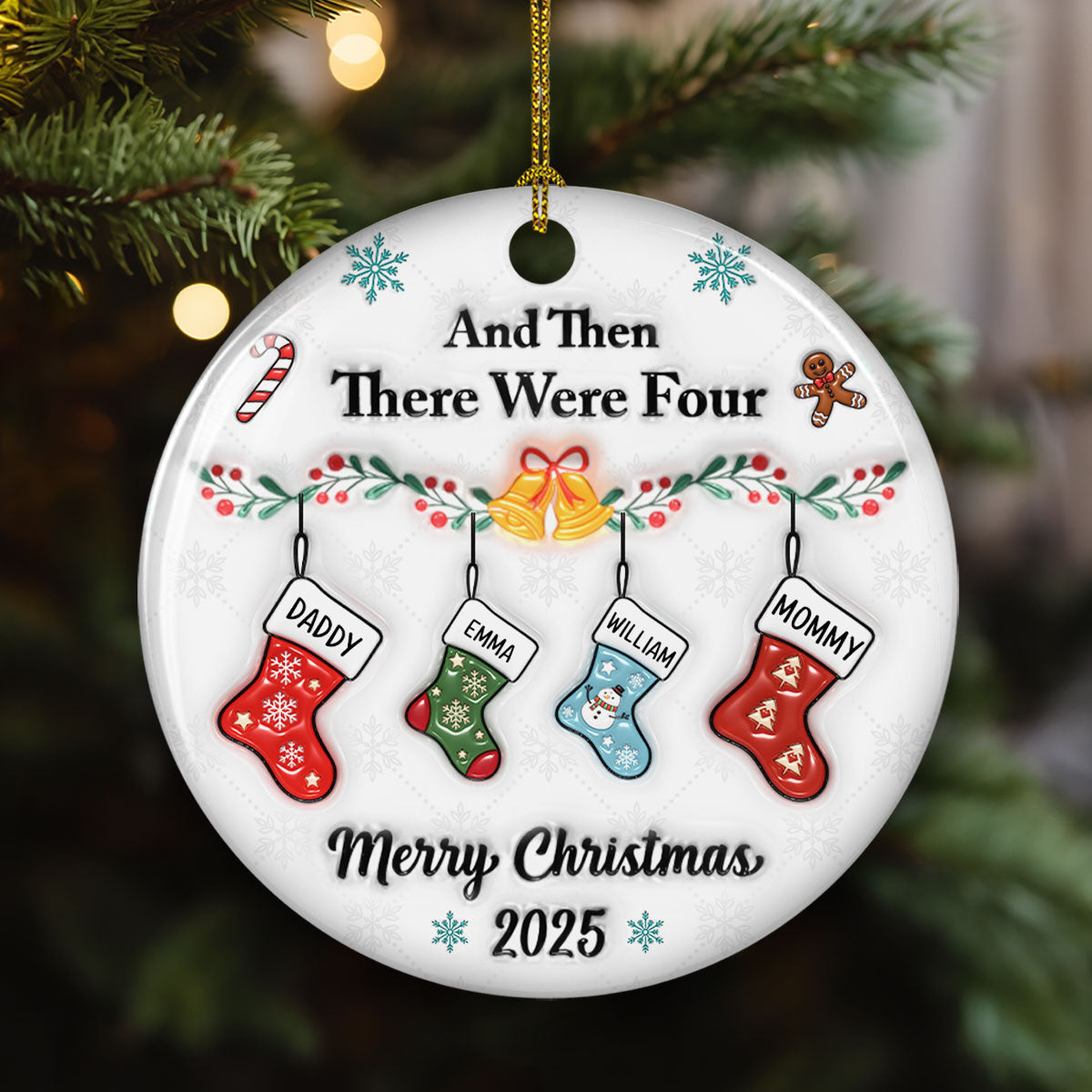There Were Four - Personalized Custom 3D Inflated Effect Ceramic Ornament