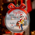 Our First Christmas Together In Ball Love - Personalized Custom Acrylic Ornament