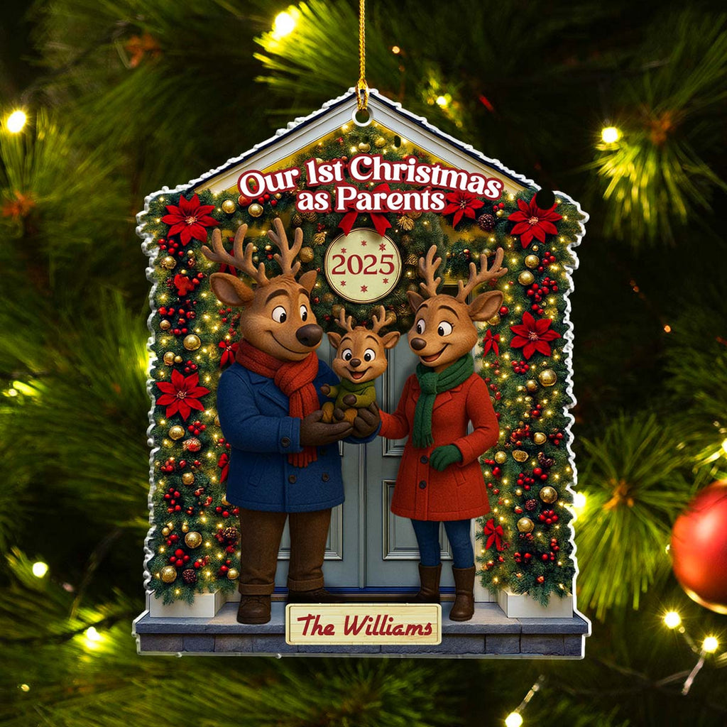 1st Christmas As Parent - Personalized Custom Acrylic Ornament