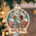 Family 1st Christmas - Personalized Custom Suncatcher Ornament