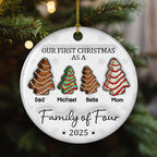 First Christmas Christmas Tree Cakes - Personalized Custom 3D Inflated Effect Ceramic Ornament