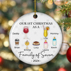 Cheering First Christmas As A Family - Personalized Custom 3D Inflated Effect Ceramic Ornament