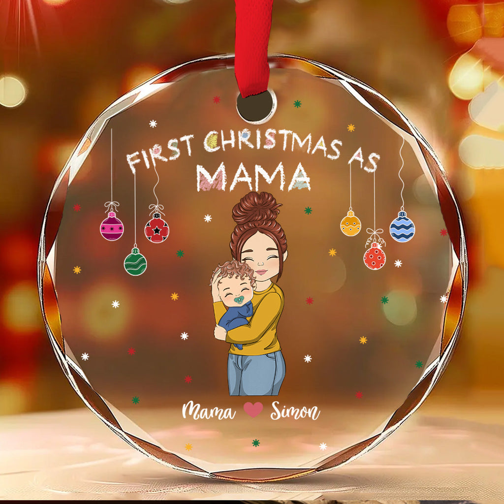 First Year As Mommy - Personalized Custom Glass Ornament