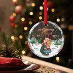 First Christmas With You - Personalized Custom Glass Ornament