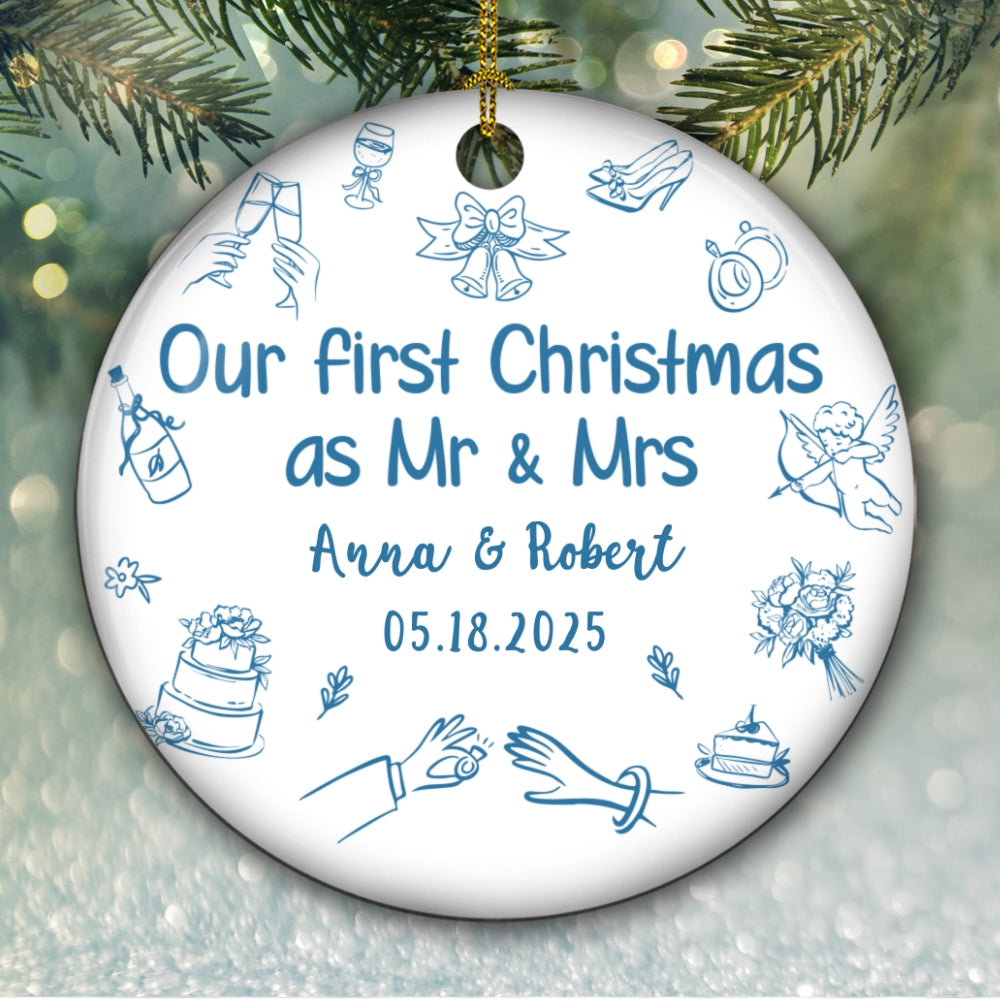 Something Blue - Personalized Custom Ceramic Ornament