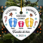 Nuestra Primera Navidad – Adorno de Cerámica Personalizado con Efecto 3D
