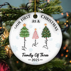 Three Names Of Christmas Tree - Personalized Custom 3D Inflated Effect Ceramic Ornament