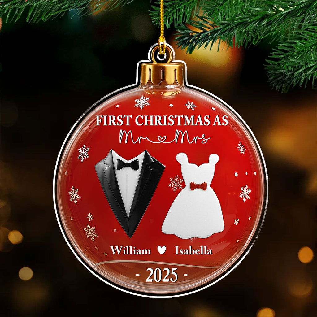 Mr And Mrs - Personalized Custom Acrylic Ornament