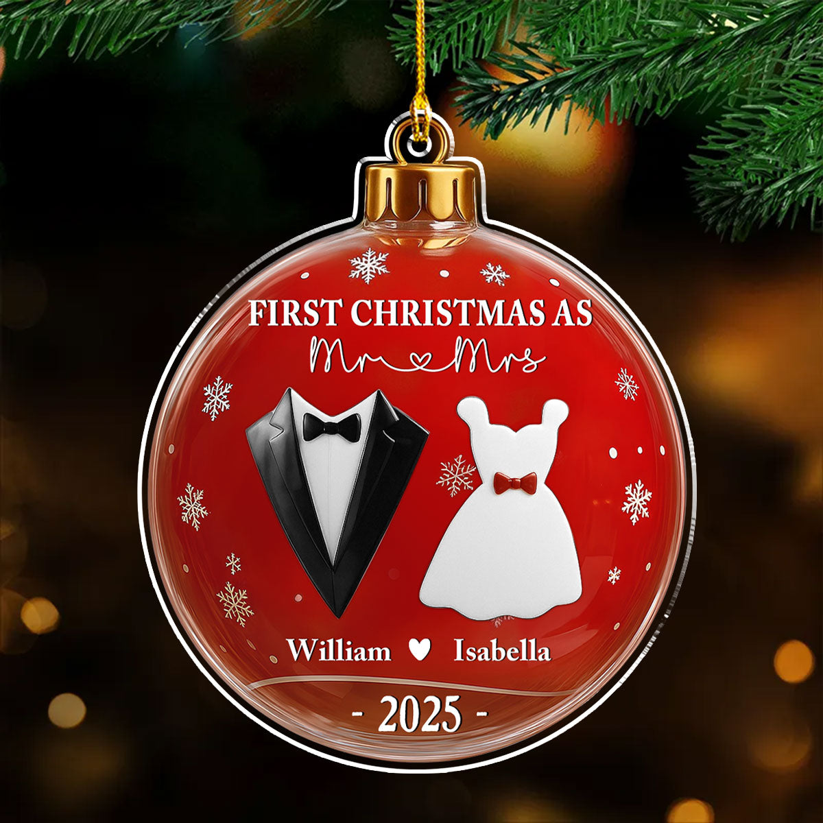 Mr And Mrs - Personalized Custom Acrylic Ornament