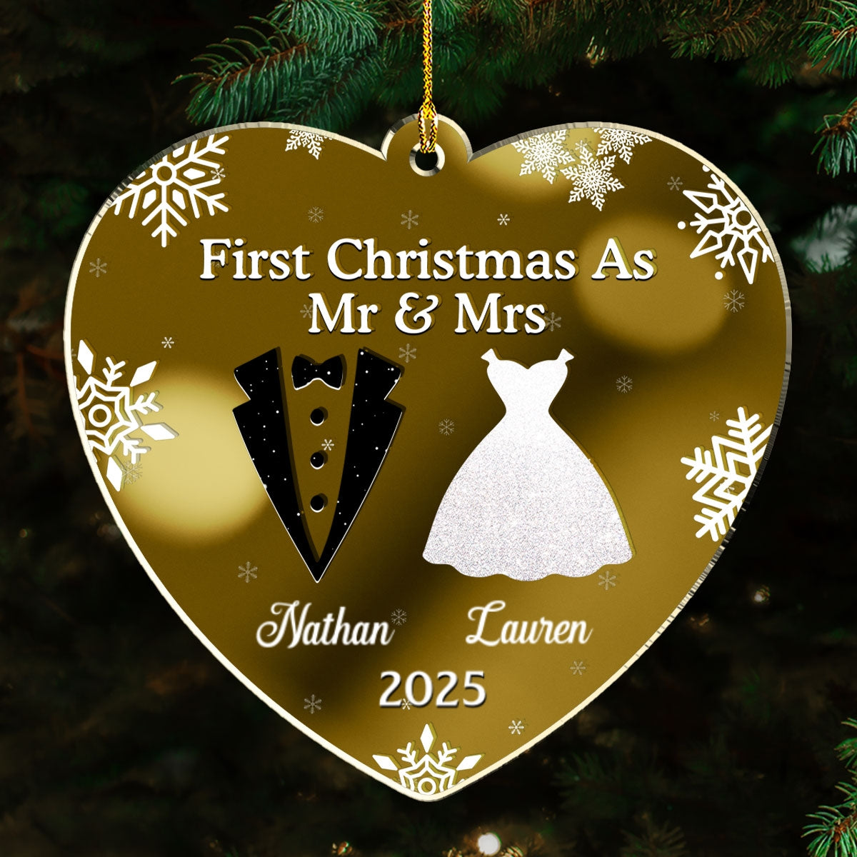 First Christmas As - Personalized Custom Mirrored Acrylic Ornament
