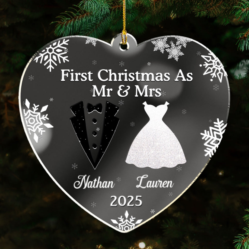 First Christmas As - Personalized Custom Mirrored Acrylic Ornament