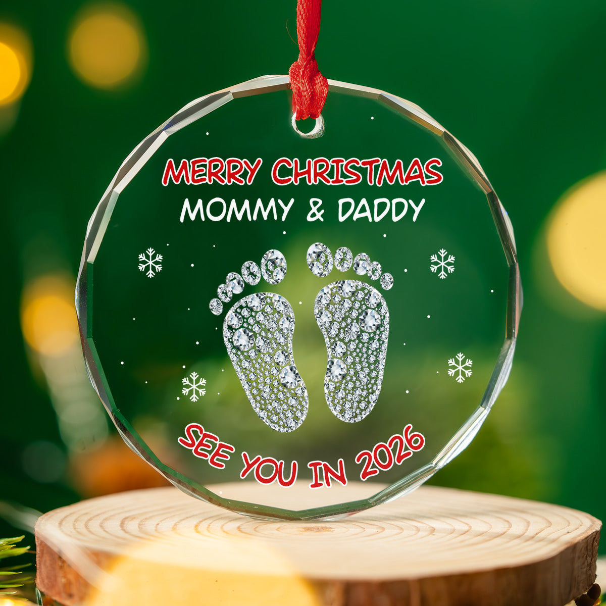 Baby See You Soon - Personalized Custom Glass Ornament
