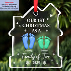 Our First Holiday Season As One - Personalized Custom House Shaped Glass Ornament