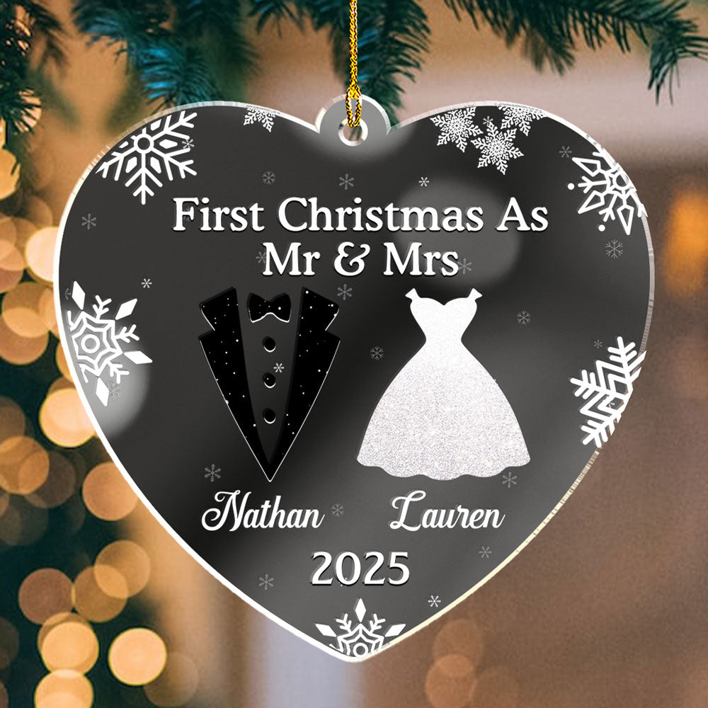 First Christmas As - Personalized Custom Mirrored Acrylic Ornament