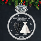 First Christmas As Mr And Mrs 2025 - Personalized Custom Acrylic Ornament